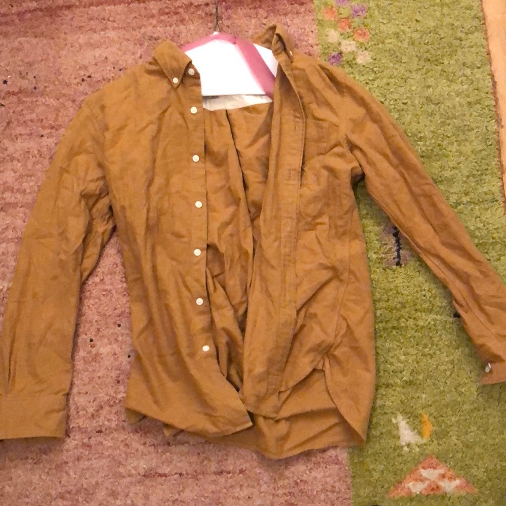 Mustard / Dark yellow orange flannel overshirt